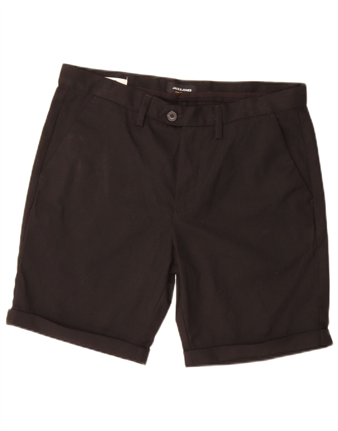 JACK & JONES Pantalones cortos chinos para hombre Medium W30 Poliéster negro