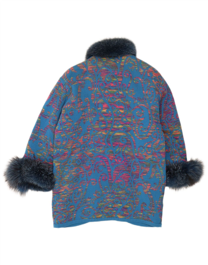 STIZZOLI Abrigo de punto con doble botonadura para mujer UK 20 2XL Azul Paisley