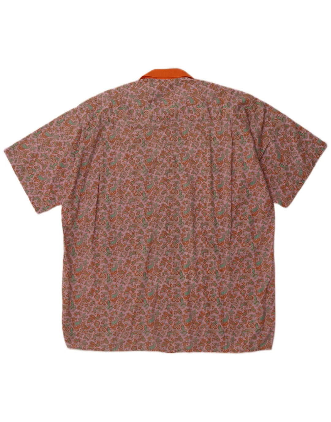 PULLOVERIA Camisa de manga corta para hombre rosa medio Paisley Retro
