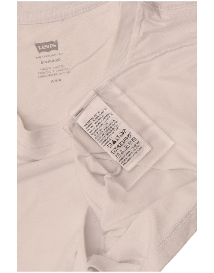 Levi's Camiseta estándar para hombre Top mediano de algodón blanco