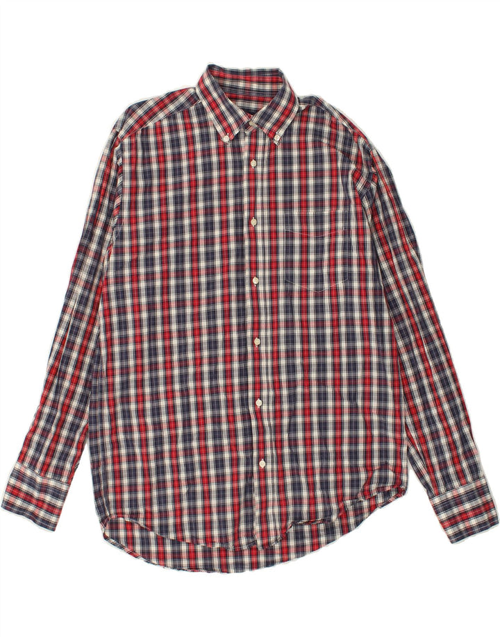 DACK'S Mens Regular Fit Shirt Medium Navy Blue Check Cotton Vintage Dack's and Second-Hand Dack's from Messina Hembry 