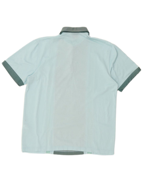 Gabicci Polo para hombre de algodón con bloques de color azul grande