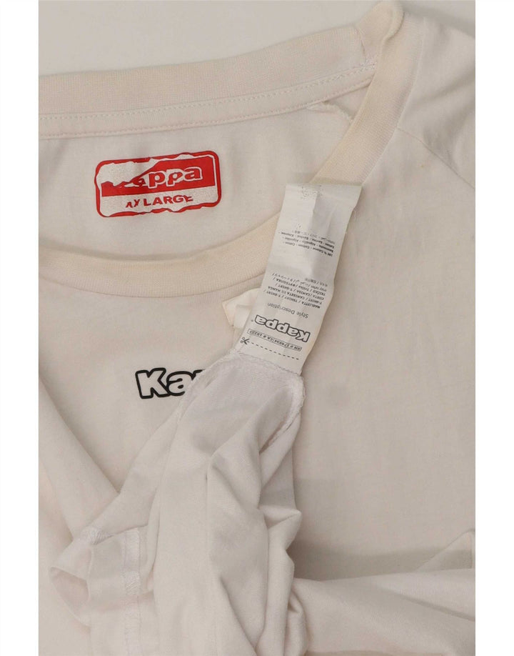 Kappa Hombre Camiseta Gráfica Top XL Blanco Algodón