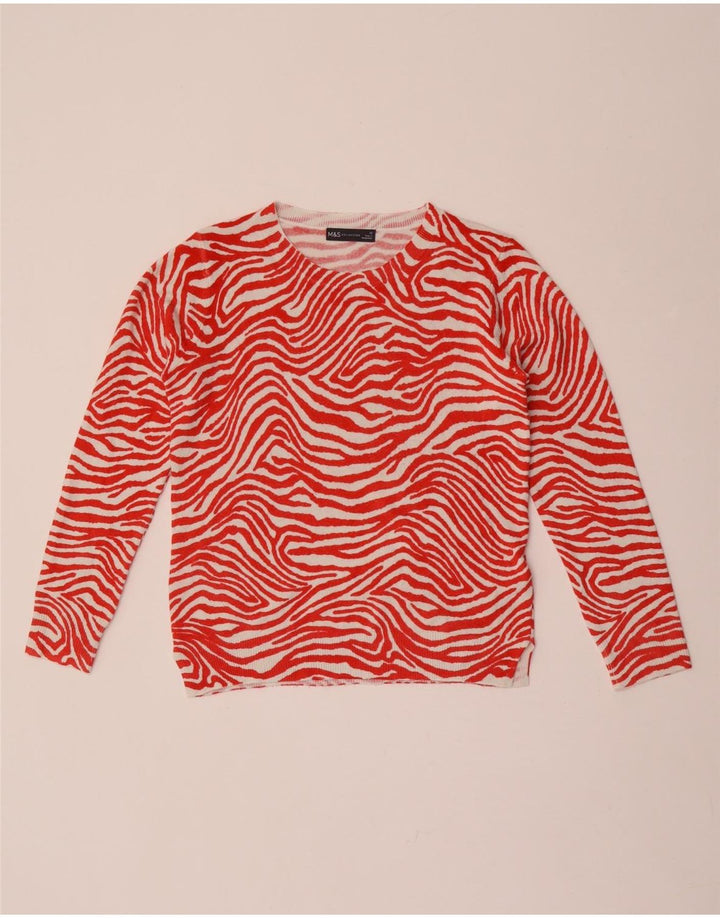 Marks & Spencer Suéter de Cuello Redondo para Mujer UK 10 Small Rojo