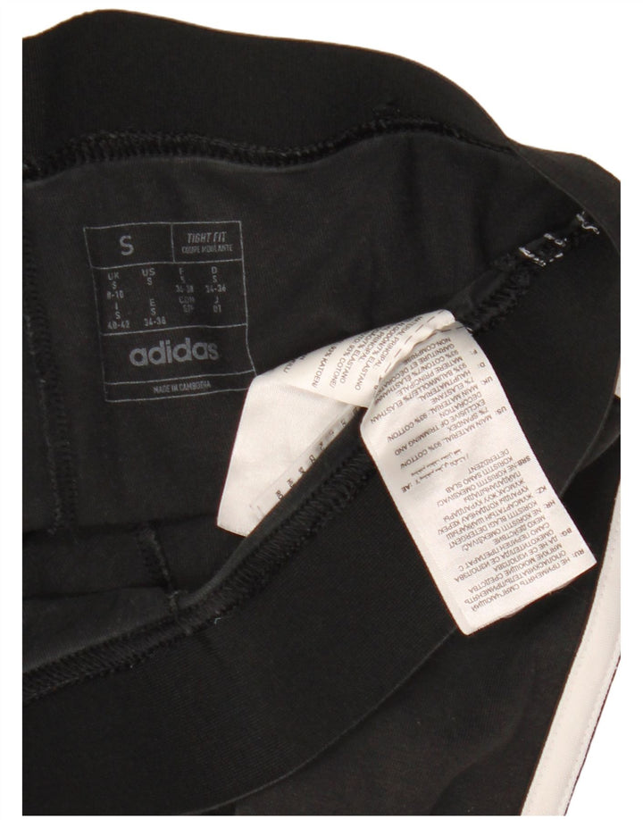 ADIDAS Leggings ajustados para mujer Reino Unido 8/10 Pequeño Algodón negro