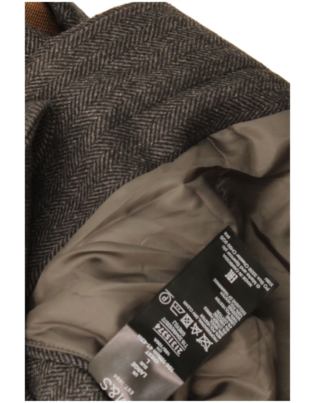 Marks & Spencer Abrigo para hombre UK 40 Grande Gris Herringbone Classic