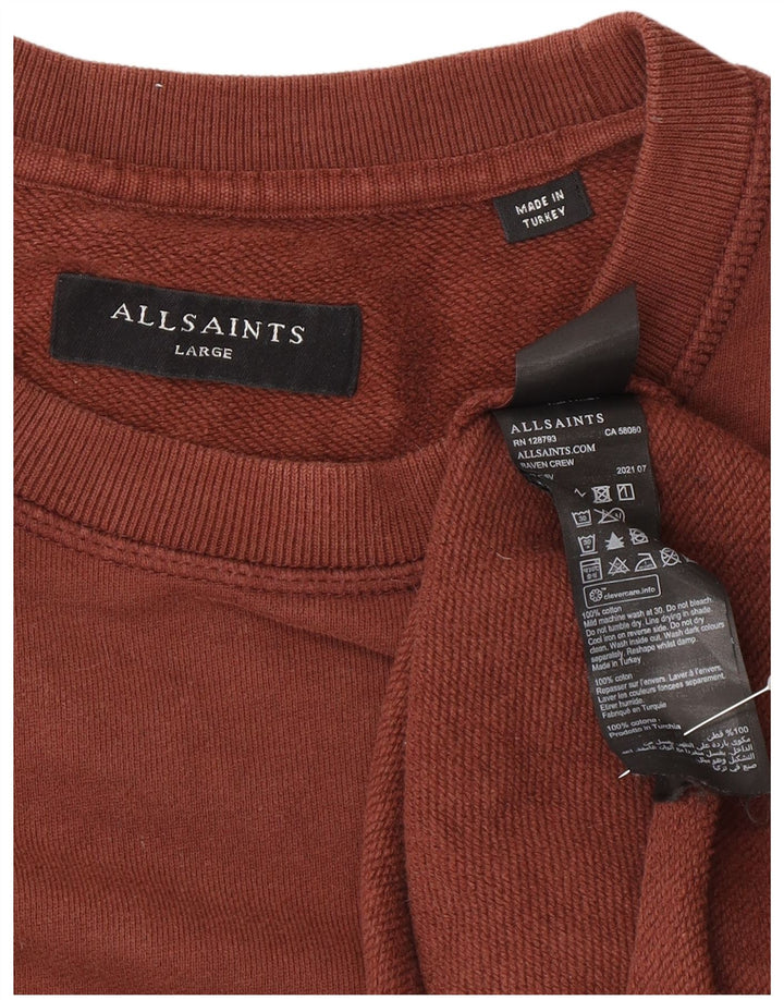 All Saints - Sudadera para hombre, talla grande, algodón marrón