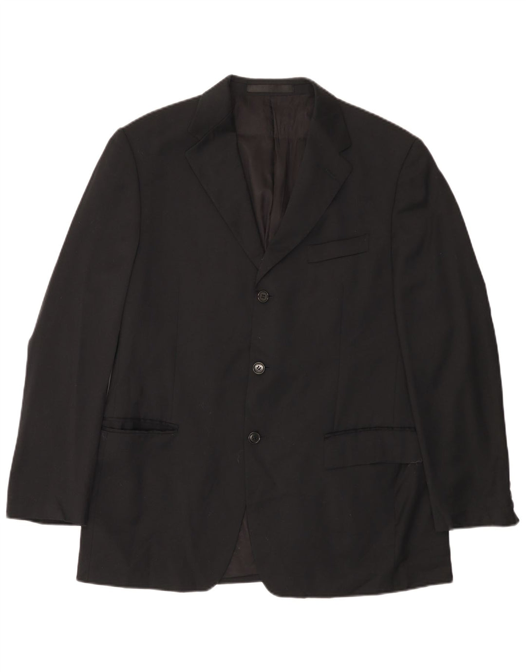 MARKS & SPENCER Chaqueta tipo blazer de 3 botones para hombre UK 38 Mediana negra Lana nueva