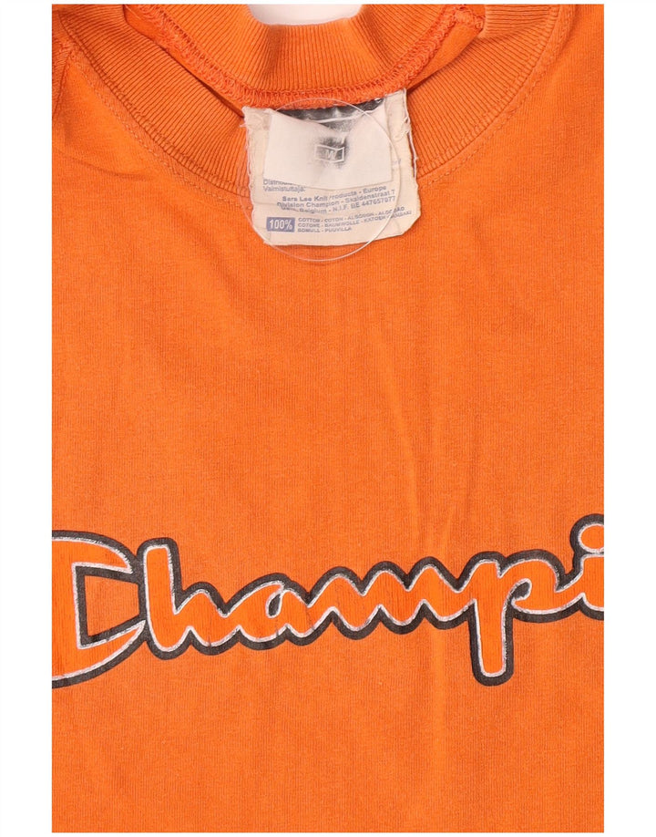Champion Camiseta Gráfica Para Hombre Top Algodón Naranja Mediano