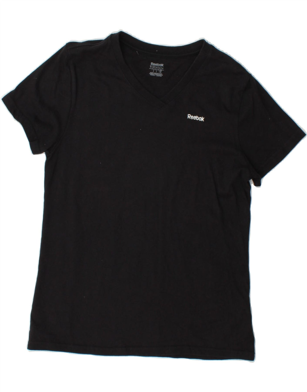 REEBOK Womens T-Shirt Top UK 12 Medium Black Cotton Vintage Reebok and Second-Hand Reebok from Messina Hembry 