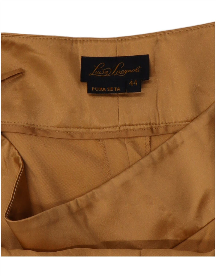 LUISA SPAGNOLI Pantalones casuales de pierna ancha para mujer IT 44 Medium W32 L35 Beige
