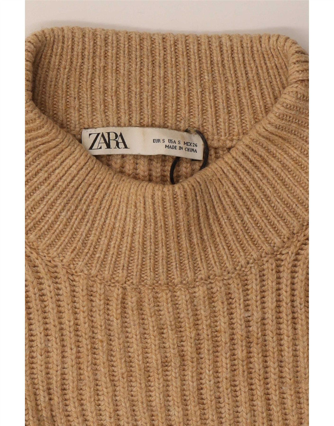 Zara Mujer Oversize Cuello Redondo Jersey Jersey UK 10 Small Marrón