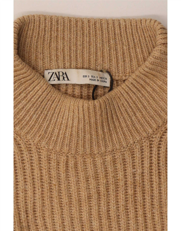 Zara Mujer Oversize Cuello Redondo Jersey Jersey UK 10 Small Marrón