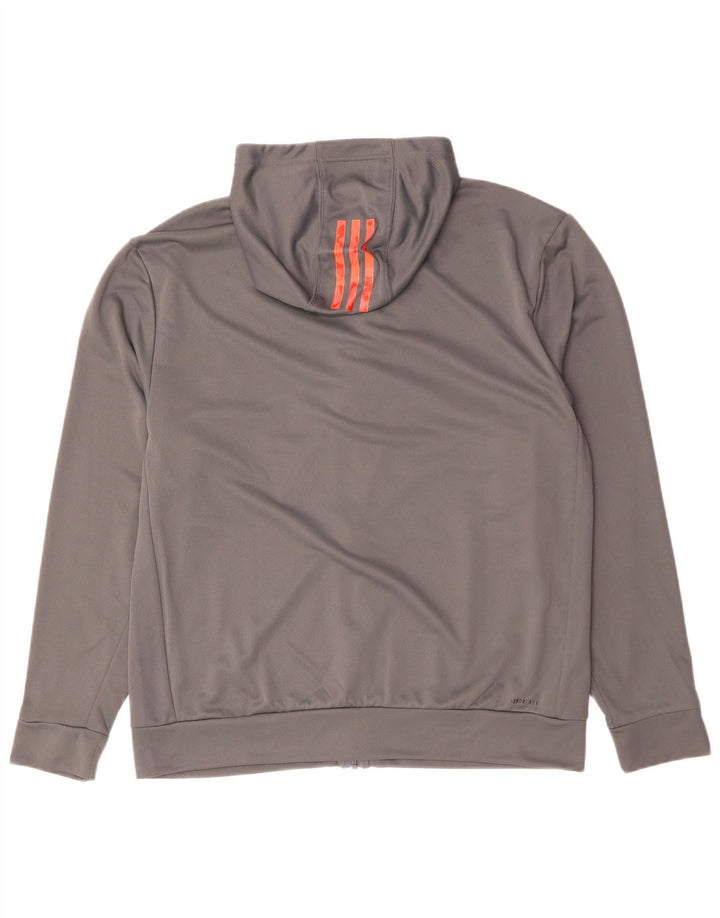 Adidas Hombre Aeroready Zip Sudadera Con Capucha Suéter Gris Medio Poliéster