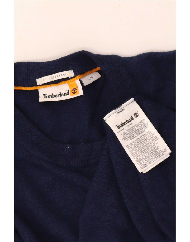 Timberland - Jersey de cuello redondo para hombre, talla grande, poliamida azul marino