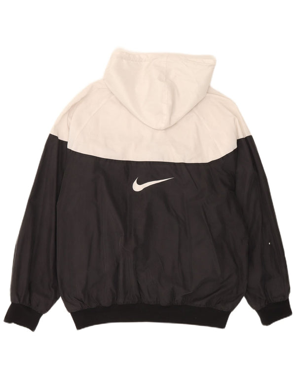 NIKE Chaqueta bomber holgada con capucha para hombre UK 39/41 Medium Black Colourblock