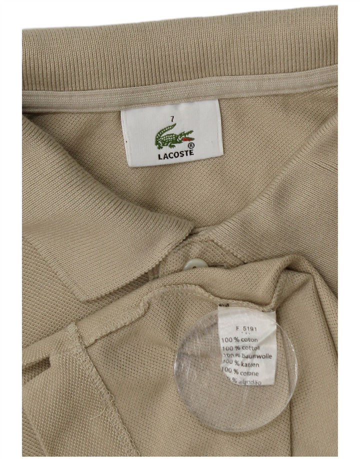 Polo Lacoste para hombre talla 7 2XL algodón beige