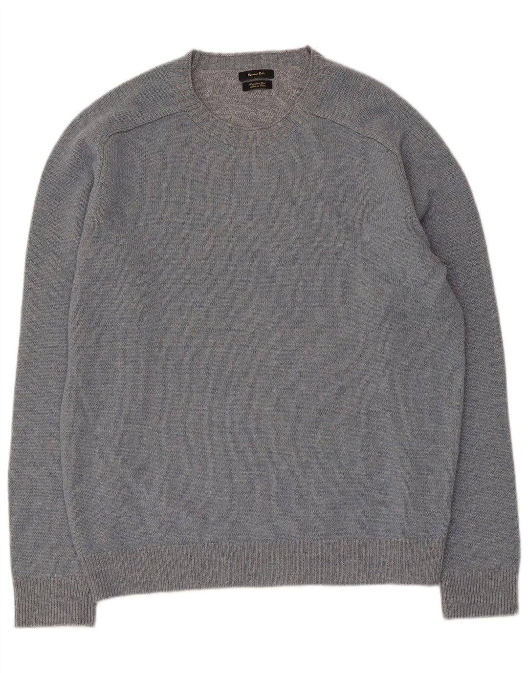 Massimo Dutti Jersey Cuello Redondo Hombre Large Lana Azul