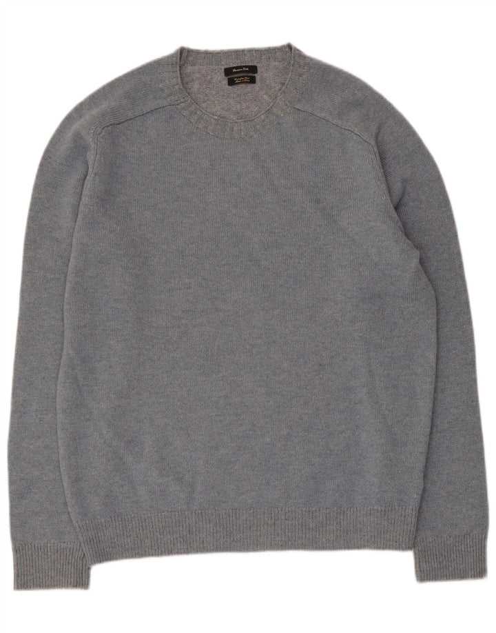 Massimo Dutti Jersey Cuello Redondo Hombre Large Lana Azul