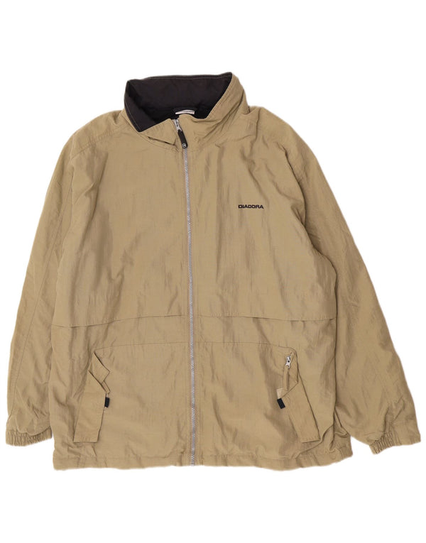 Diadora Chubasquero con capucha para hombre UK 40 Large Caqui Poliamida