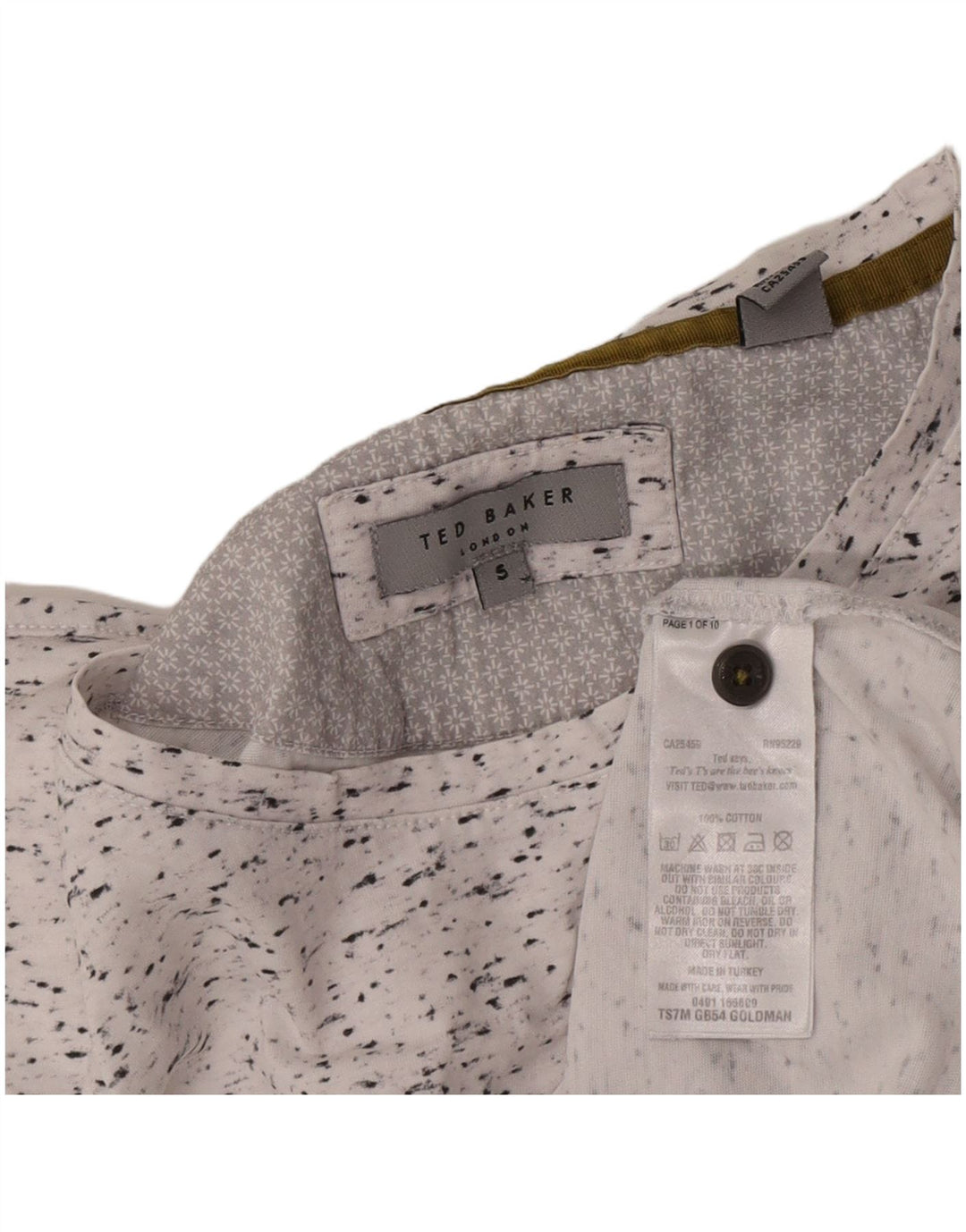 Ted Baker - Camiseta para hombre, talla 5 XL, algodón moteado blanco
