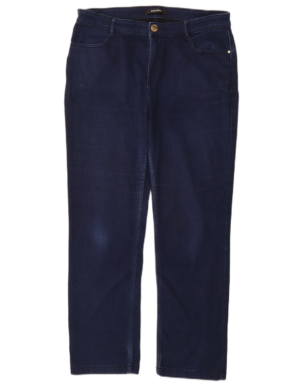 Marks & Spencer Vaqueros rectos para mujer UK 14 Large W32 L30 Azul marino Algodón