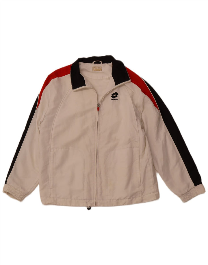 LOTTO Chaqueta superior de chándal para mujer UK 46 Grande Poliéster con bloques de color blanco
