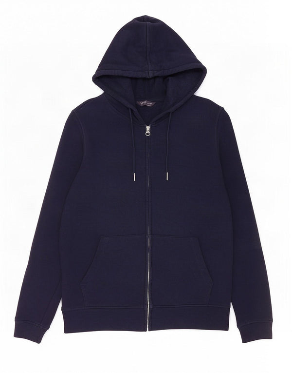 Marks & Spencer Sudadera con capucha y cremallera para mujer UK 12 Medium Azul marino Algodón