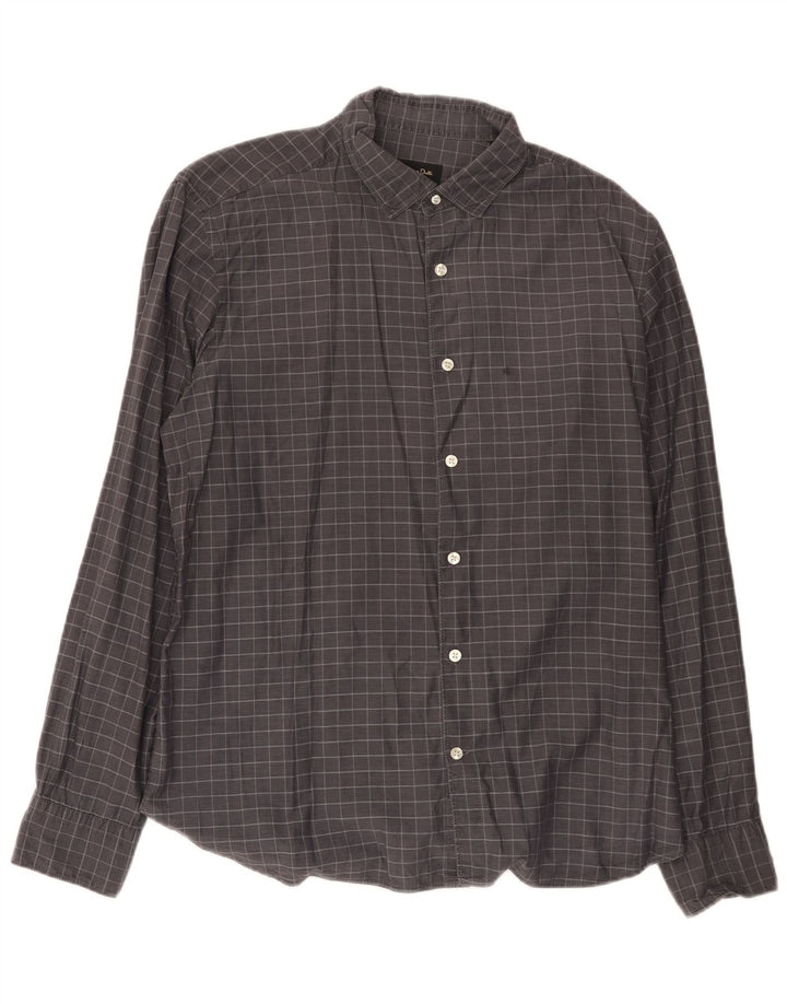 Camisa Massimo Dutti Hombre XL Cuadros Gris