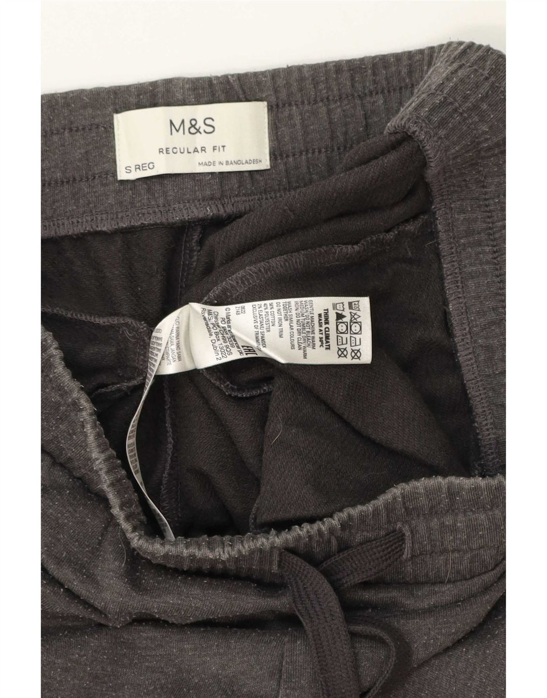 Marks & Spencer Pantalones De Chándal De Corte Regular Para Hombre Pequeños De Algodón Gris