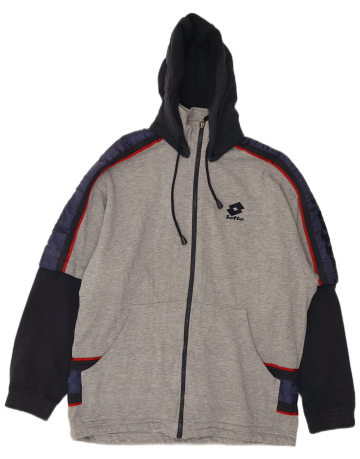 LOTTO Chaqueta superior de chándal con gráfico para hombre UK 38/40 Gris medio Colorblock