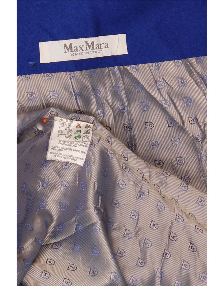 MAX MARA Chaqueta tipo blazer de gran tamaño con doble botonadura para mujer UK 10 Small Blue