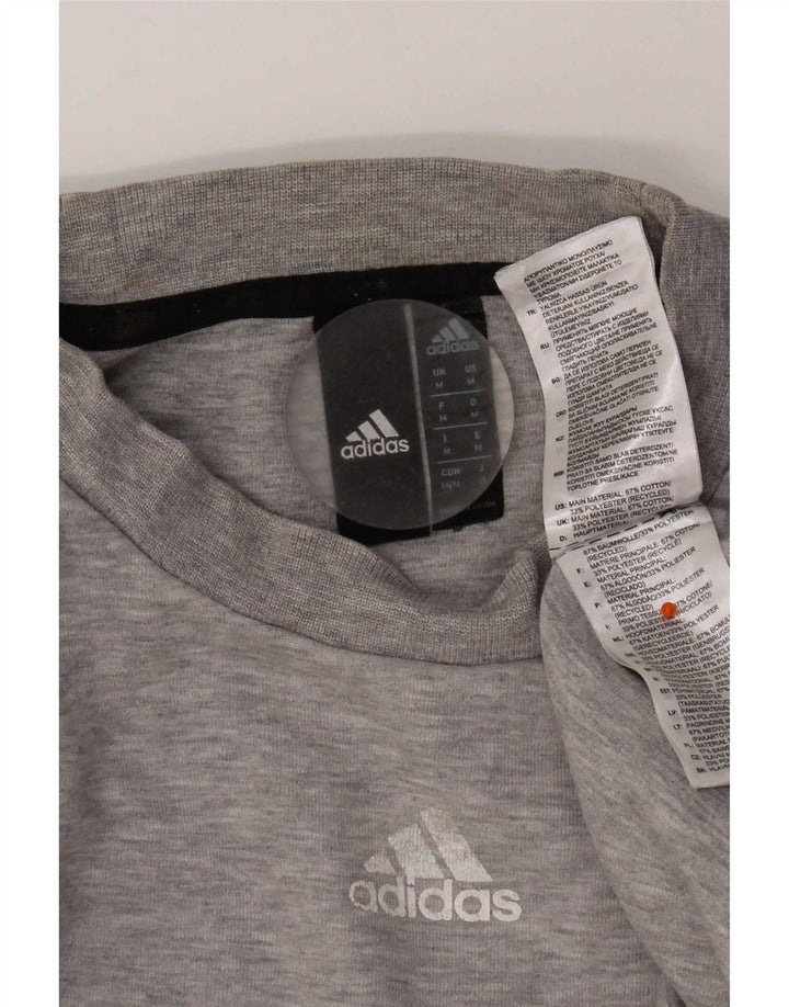Adidas Hombre Sudadera Jumper Gris Medio Algodón