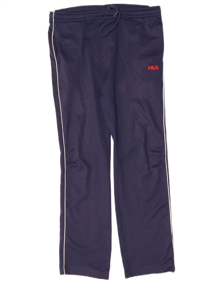 FILA Mens Tracksuit Trousers Small  Navy Blue Colourblock Polyester