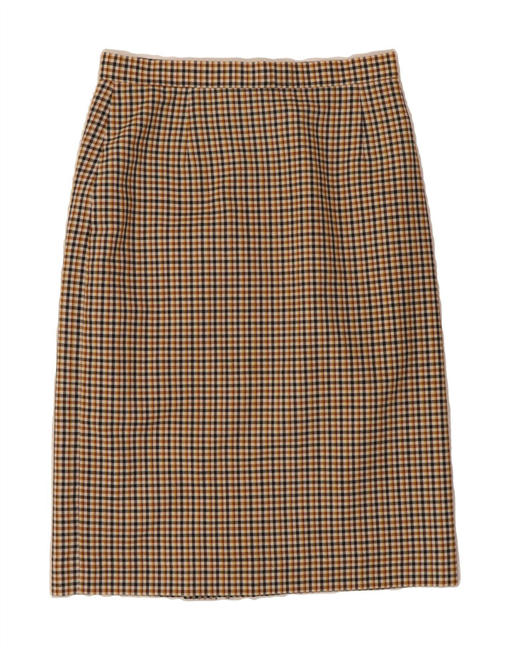 VINTAGE Womens Straight Skirt W30 Medium  Brown Gingham Vintage Vintage and Second-Hand Vintage from Messina Hembry 