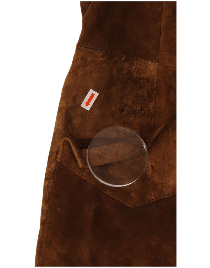 Vintage mujer ante abrigo Reino Unido 10 pequeño marrón