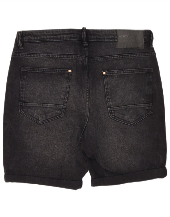 Zara Pantalones cortos de mezclilla para hombre EU 44 Large W34 Algodón negro