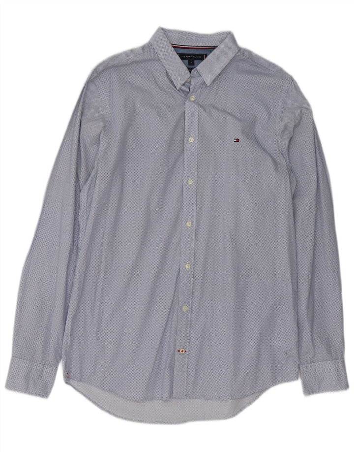 Tommy Hilfiger Camisa Slim Fit De Algodón Con Manchas Azul Medio