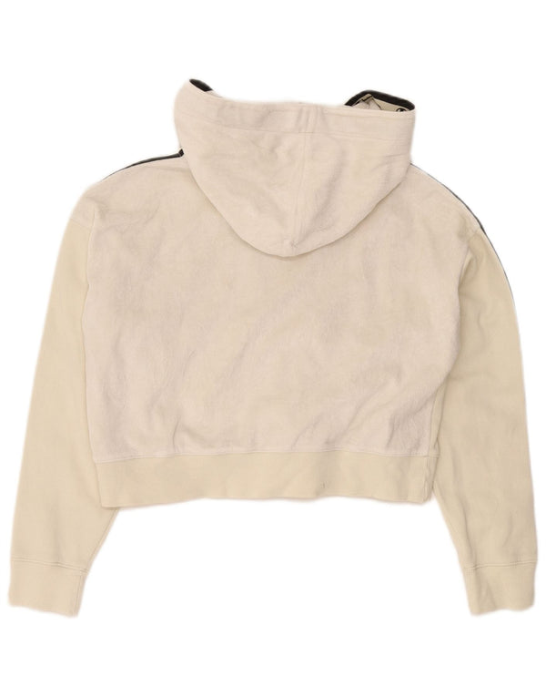 Champion Sudadera con capucha y cremallera gráfica para mujer Reino Unido 40 Mediano Blanco