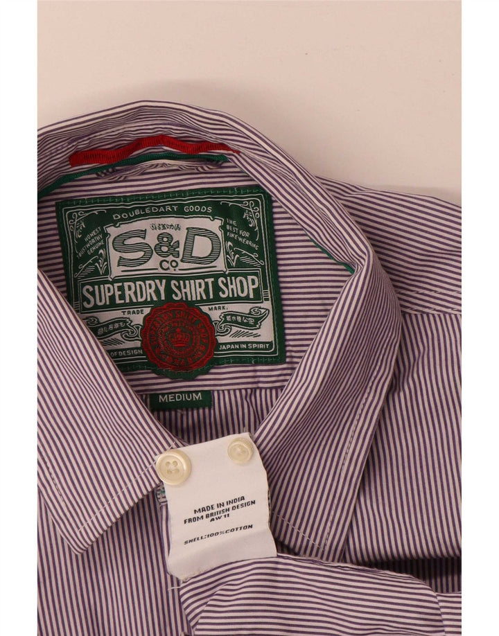 Superdry Camisa Regular Fit De Algodón Con Rayas Pintadas En Morado Medio