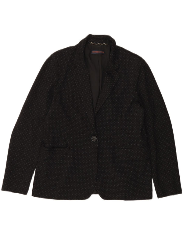 TRUSSARDI JEANS Chaqueta tipo blazer de 1 botón para mujer IT 44 Mediana con lunares negros