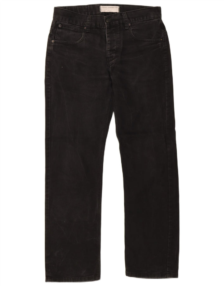 French Connection Vaqueros rectos de corte regular para hombre W32 L32 Algodón negro