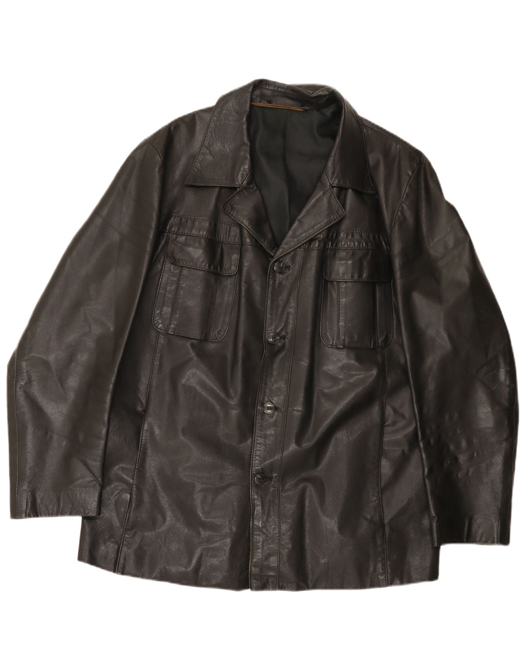 Zeiler Chaqueta de cuero para hombre Reino Unido 40 Grande Negro