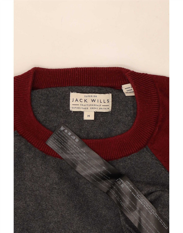 Jack Wills Jersey De Cuello Redondo Para Hombre De Algodón Gris Medio Con Bloques De Color