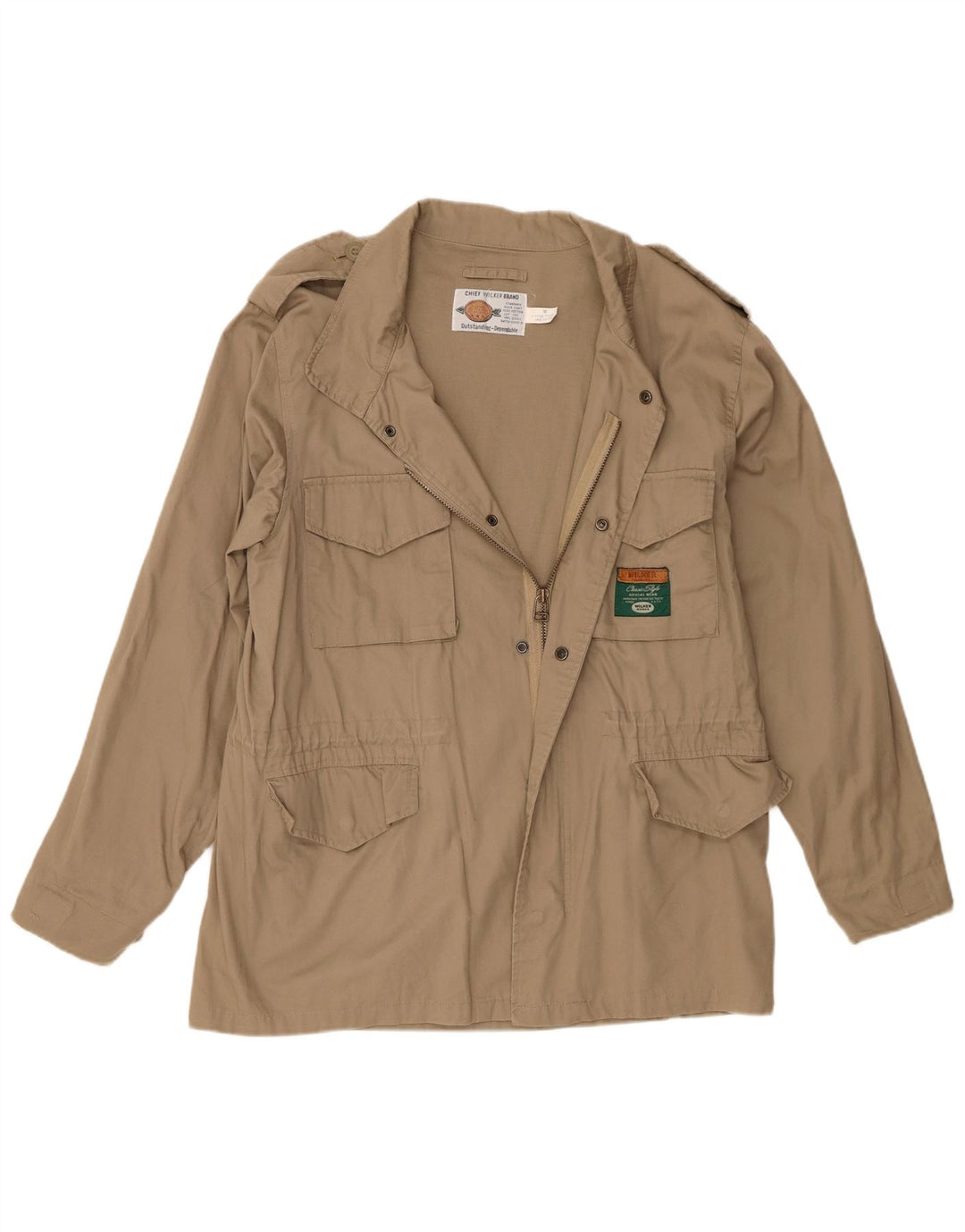 Wilker Chaqueta militar para hombre UK 38 Algodón beige medio