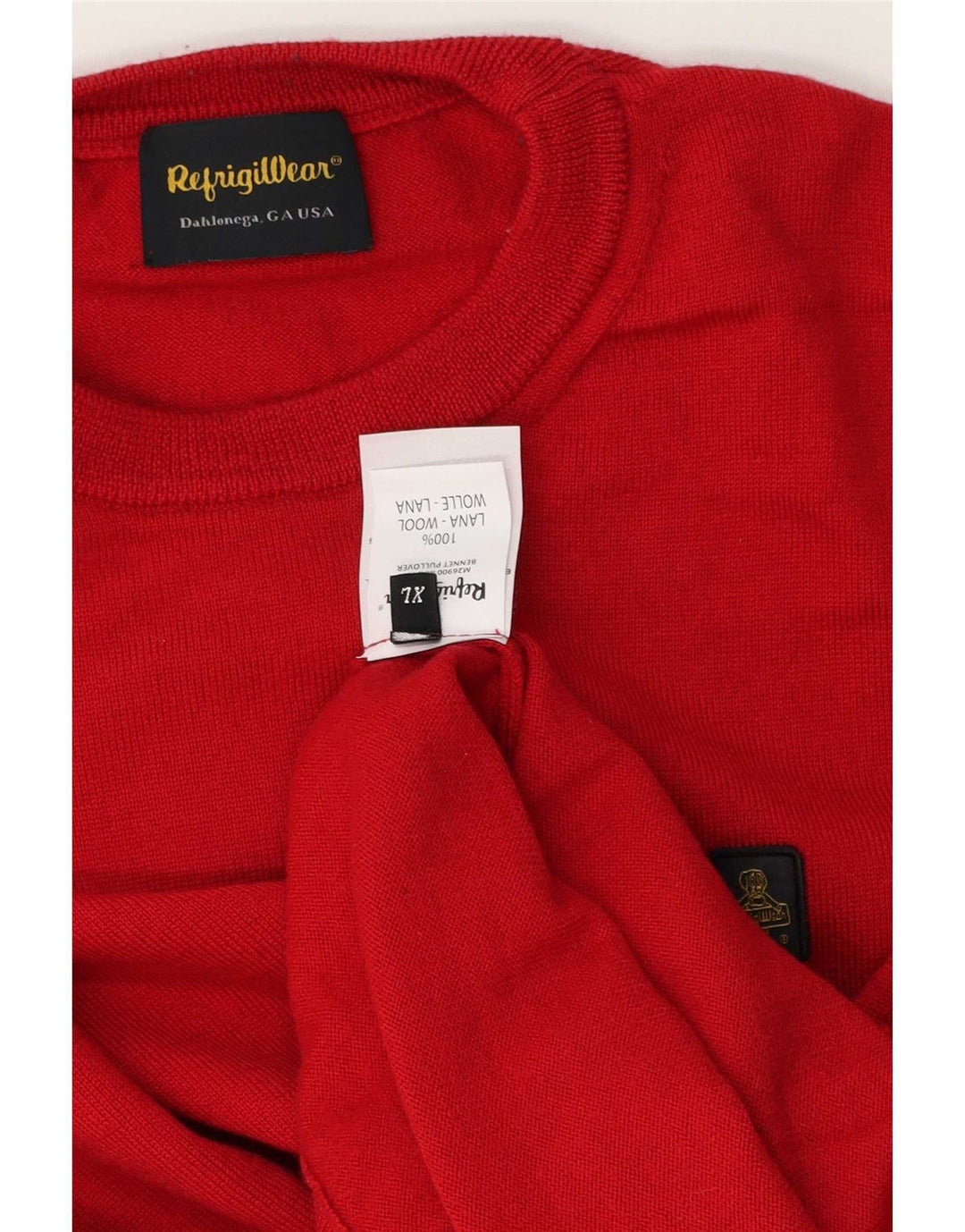 Refrigiwear Jersey de cuello redondo para hombre XL Lana roja