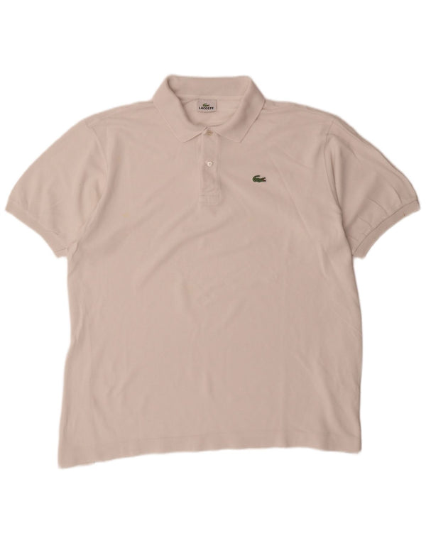 Polo Lacoste para hombre talla 7 2XL algodón blanco