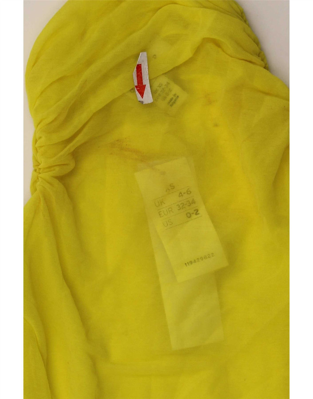 Topshop Top transparente con un hombro para mujer UK 4/6 XS Poliéster amarillo