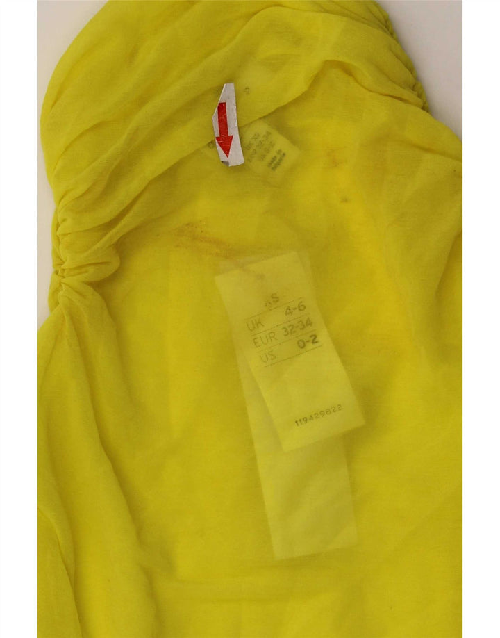Topshop Top transparente con un hombro para mujer UK 4/6 XS Poliéster amarillo