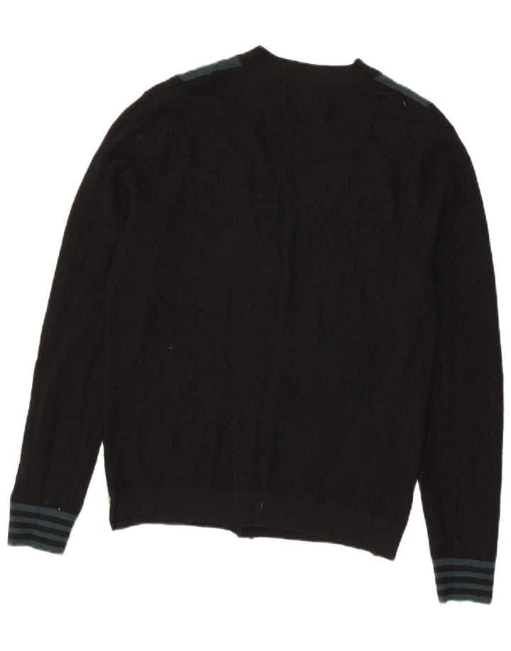 Cárdigan Penguin para hombre de lana merino color block mediano en negro